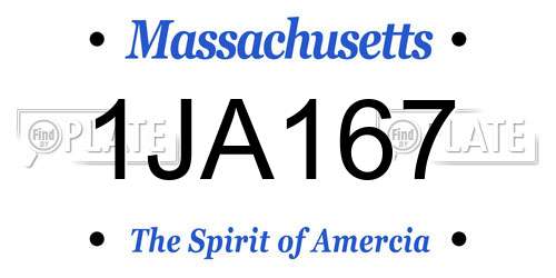 1JA167 Massachusetts License Plate
