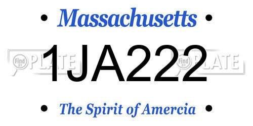 1JA222 Massachusetts License Plate