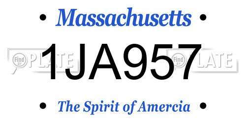 1JA957 Massachusetts License Plate
