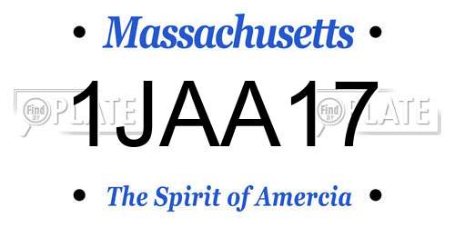 1JAA17 Massachusetts License Plate
