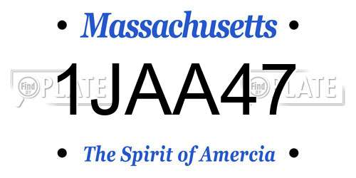 1JAA47 Massachusetts License Plate