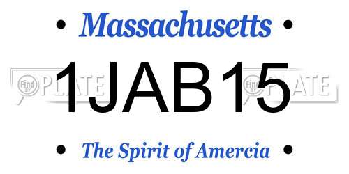 1JAB15 Massachusetts License Plate