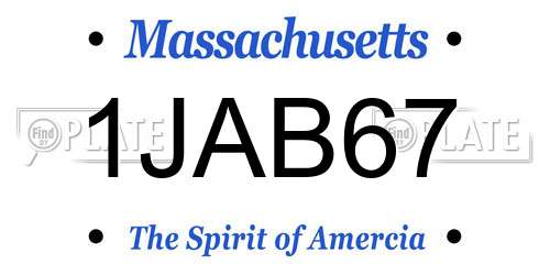 1JAB67 Massachusetts License Plate