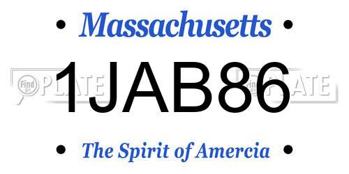 1JAB86 Massachusetts License Plate