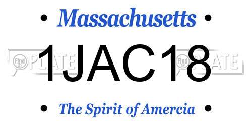 1JAC18 Massachusetts License Plate