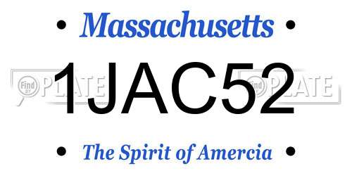 1JAC52 Massachusetts License Plate
