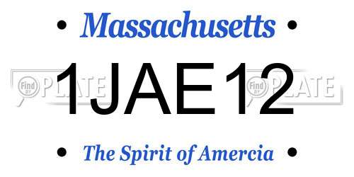 1JAE12 Massachusetts License Plate
