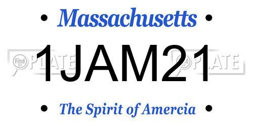 1JAM21 Massachusetts License Plate