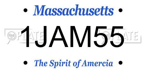 1JAM55 Massachusetts License Plate