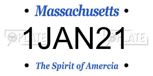 1JAN21 Massachusetts License Plate