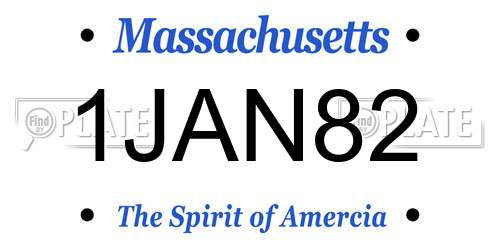 1JAN82 Massachusetts License Plate