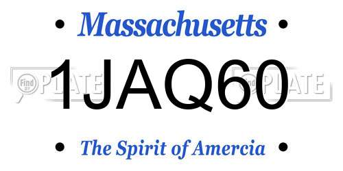 1JAQ60 Massachusetts License Plate