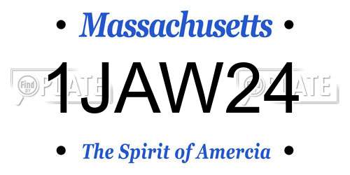 1JAW24 Massachusetts License Plate