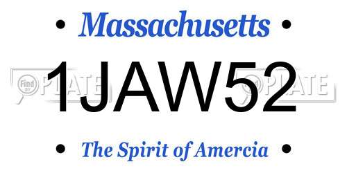 1JAW52 Massachusetts License Plate