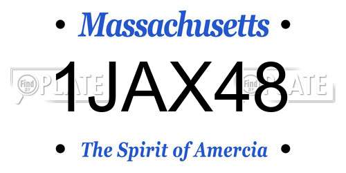 1JAX48 Massachusetts License Plate