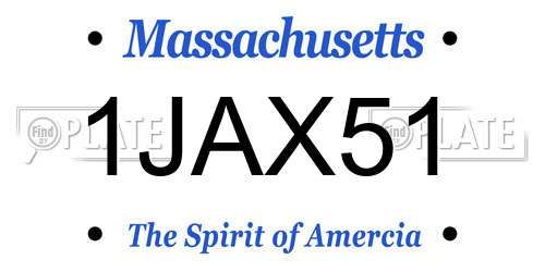 1JAX51 Massachusetts License Plate