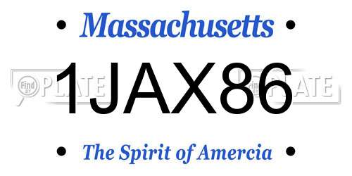 1JAX86 Massachusetts License Plate