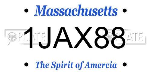 1JAX88 Massachusetts License Plate