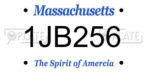 1JB256 Massachusetts License Plate