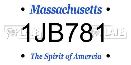 1JB781 Massachusetts License Plate