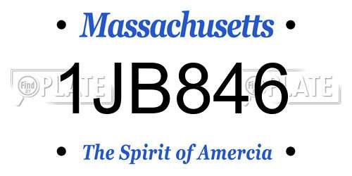 1JB846 Massachusetts License Plate