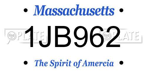 1JB962 Massachusetts License Plate