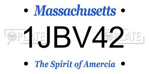 1JBV42 Massachusetts License Plate