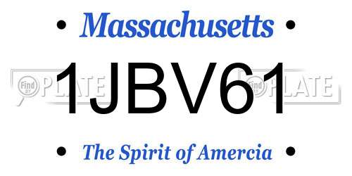 1JBV61 Massachusetts License Plate