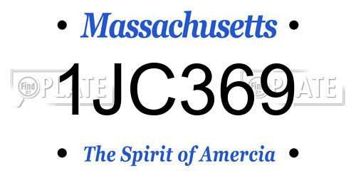 1JC369 Massachusetts License Plate