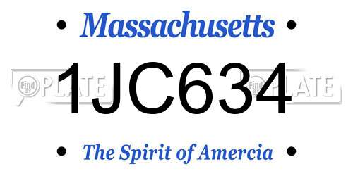 1JC634 Massachusetts License Plate
