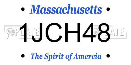 1JCH48 Massachusetts License Plate