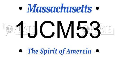 1JCM53 Massachusetts License Plate