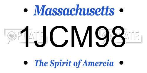 1JCM98 Massachusetts License Plate