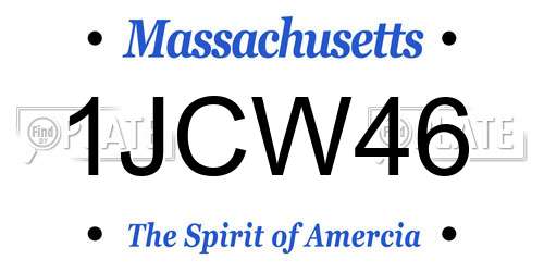 1JCW46 Massachusetts License Plate