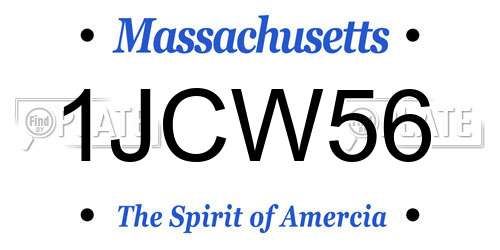 1JCW56 Massachusetts License Plate