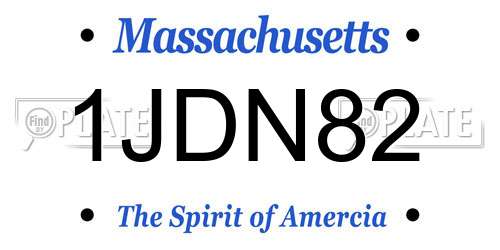 1JDN82 Massachusetts License Plate