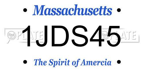 1JDS45 Massachusetts License Plate