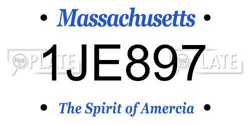1JE897 Massachusetts License Plate