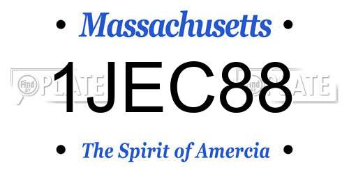 1JEC88 Massachusetts License Plate