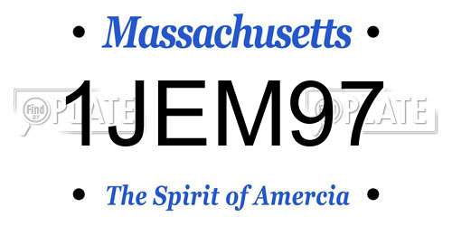 1JEM97 Massachusetts License Plate