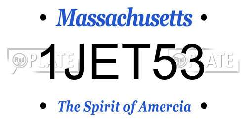 1JET53 Massachusetts License Plate