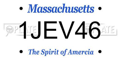 1JEV46 Massachusetts License Plate