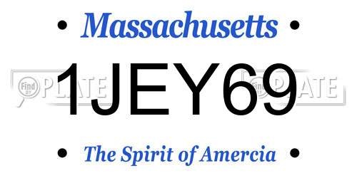 1JEY69 Massachusetts License Plate