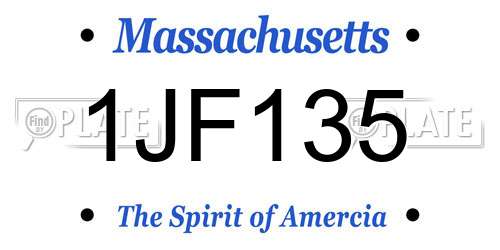 1JF135 Massachusetts License Plate