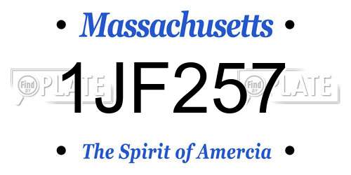 1JF257 Massachusetts License Plate