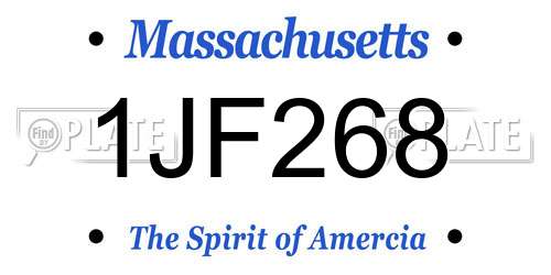 1JF268 Massachusetts License Plate