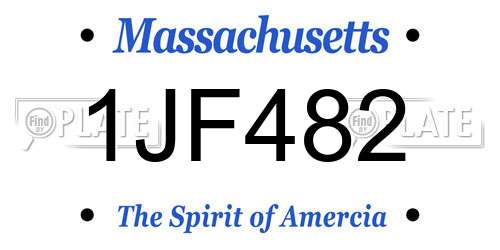 1JF482 Massachusetts License Plate