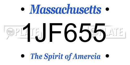 1JF655 Massachusetts License Plate