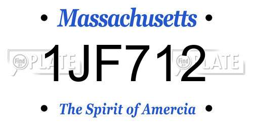 1JF712 Massachusetts License Plate