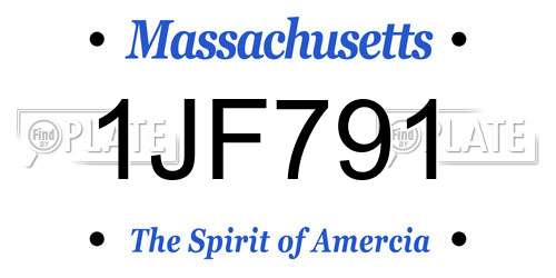1JF791 Massachusetts License Plate